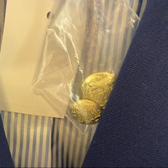 2 🔖 J. CREW Factory Schoolboy Blazer Jacket Navy Blue Gold Button $138 - Picture 6 of 8